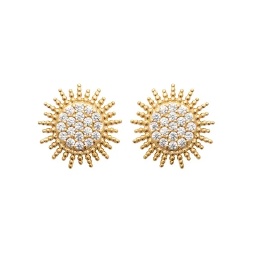 Boucles d'oreille femme plaqué or blanc serti griffe - Y5W03Z0