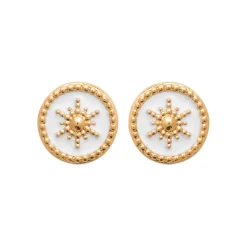 Boucles d'oreille femme plaqué or laque blanc - Y563UZ0