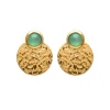Boucles d'oreille femme plaqué or serti clos - Y556Z50