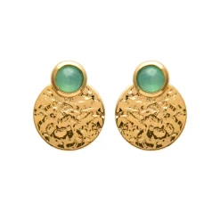 Boucles d'oreille femme plaqué or serti clos - Y556Z50