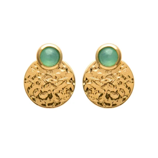 Boucles d'oreille femme plaqué or serti clos - Y556Z50