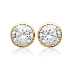 Boucles d'oreille femme plaqué or serti clos classique - Y5ZZ5Z06