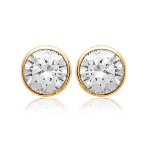 Boucles d'oreille femme plaqué or serti clos classique - Y5ZZ5Z06