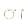 Boucles d'oreille femme plaqué or blanc serti clos - Y5463Z0