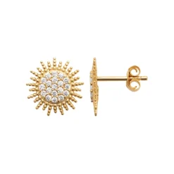 Boucles d'oreille femme plaqué or blanc serti griffe - Y5W03Z0