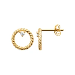 Boucles d'oreille femme plaqué or blanc serti griffe - Y5WVWZ0