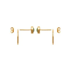 Boucles d'oreille femme plaqué or serti clos - Y556Z50