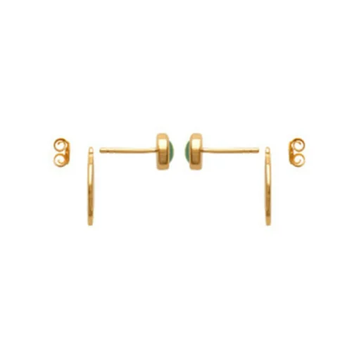 Boucles d'oreille femme plaqué or serti clos - Y556Z50