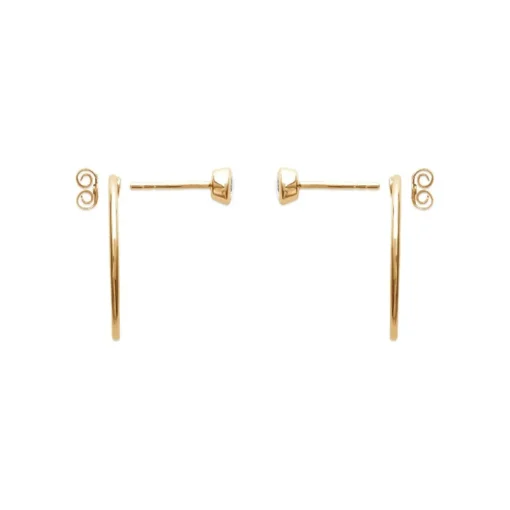 Boucles d'oreille femme plaqué or blanc serti clos - Y5463Z0