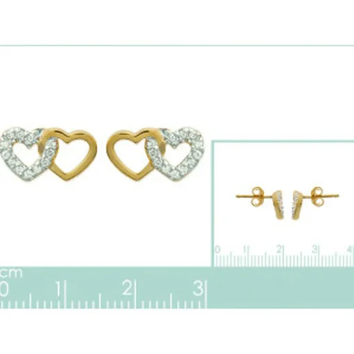 Boucles d'oreille femme plaqué or blanc serti griffe cœur - Y36Y5ZZ
