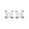 Boucles d'oreille mixte argent rhodié serti 4 griffes rhodie - Z5055Z0Y