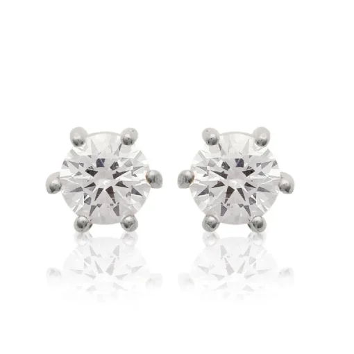 Boucles d'oreille mixte argent rhodié blanc serti griffe - Z0YZ5365Z