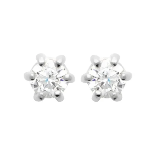 Boucles d'oreille mixte argent rhodié blanc serti griffe - Z0YZ5363Z