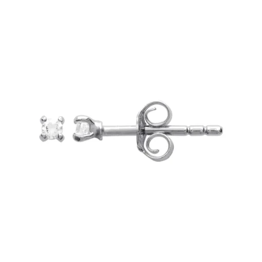 Boucles d'oreille mixte argent rhodié serti 4 griffes rhodie - Z5055Z0Y