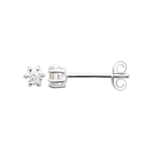 Boucles d'oreille mixte argent rhodié blanc serti griffe - Z0YZ5363Z