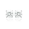 Boucles d'oreille Puces Oxydes mixte argent rhodié serti griffe classique - Z5055Z06