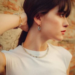 Boucles d'oreilles Blima en pierres Labradorite