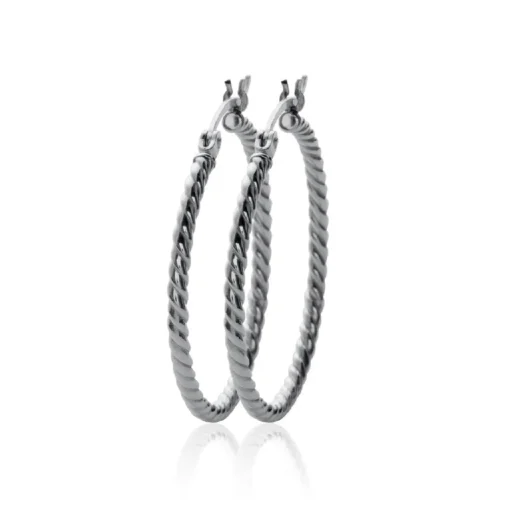 Boucles d'oreilles créoles argent 30mm Maison de la Bijouterie Z6ZZ330