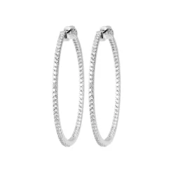 Boucles d'oreilles créoles argent fantaisie 40mm Maison de la Bijouterie Z630YZ0