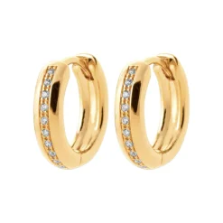 Boucles d'oreilles créoles plaqué or fantaisie 15mm Maison de la Bijouterie Y656ZZ0