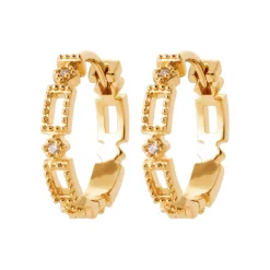 Boucles d'oreilles créoles plaqué or fantaisie 15mm Maison de la Bijouterie Y653ZZ0
