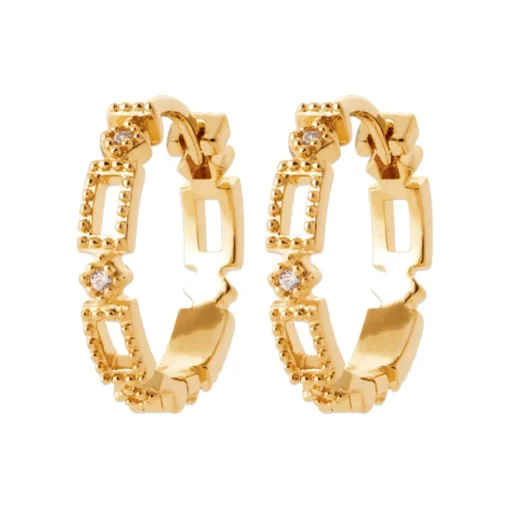 Boucles d'oreilles créoles plaqué or fantaisie 15mm Maison de la Bijouterie Y653ZZ0