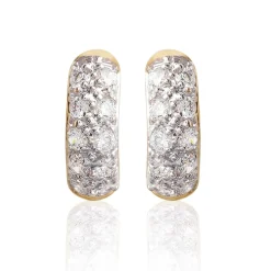 Boucles d'oreilles créoles plaqué or oxydes de zirconium Maison de la Bijouterie YW4U5WZ3