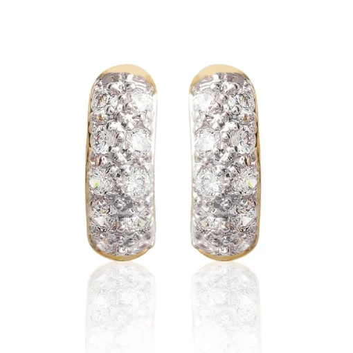 Boucles d'oreilles créoles plaqué or oxydes de zirconium Maison de la Bijouterie YW4U5WZ3