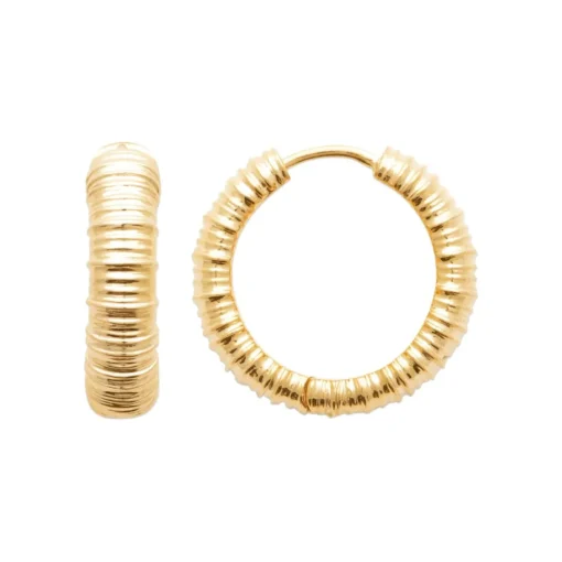 Boucles d'oreilles créoles plaqué or fantaisie 20mm Maison de la Bijouterie Y663W00