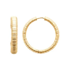 Boucles d'oreilles créoles plaqué or fantaisie 30mm Maison de la Bijouterie Y663600