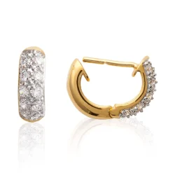 Boucles d'oreilles créoles plaqué or oxydes de zirconium Maison de la Bijouterie YW4U5WZ3
