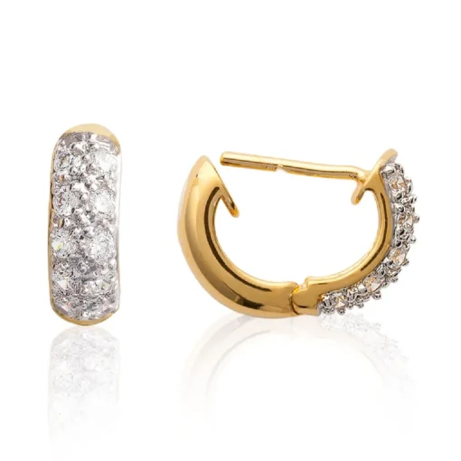 Boucles d'oreilles créoles plaqué or oxydes de zirconium Maison de la Bijouterie YW4U5WZ3