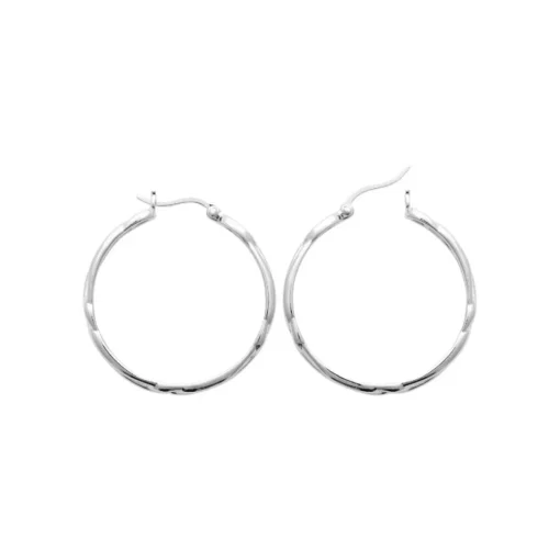 Boucles d'oreilles créoles femme argent rhodié 3 mm - W633500