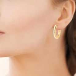 Boucles d'oreilles créoles plaqué or fantaisie 30mm Maison de la Bijouterie Y663600
