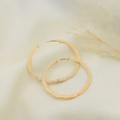 Boucles d'oreilles créoles femme 40mm plaqué or Maison de la Bijouterie Y635040