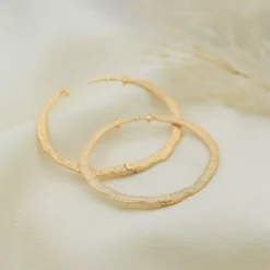 Boucles d'oreilles créoles femme 40mm plaqué or Maison de la Bijouterie Y635040