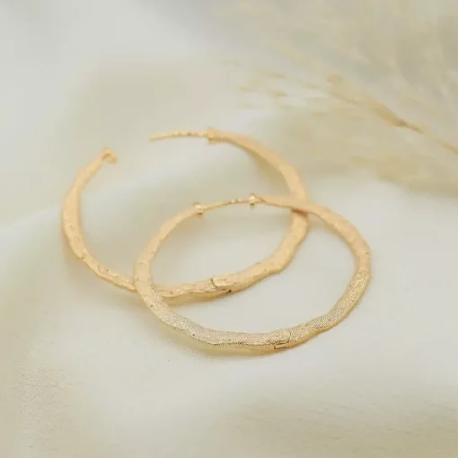 Boucles d'oreilles créoles femme 40mm plaqué or Maison de la Bijouterie Y635040