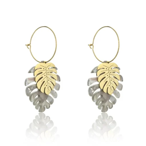 Boucles d'oreilles Emily Westwood EWE23094G - Acier et acrylique Doré et Gris