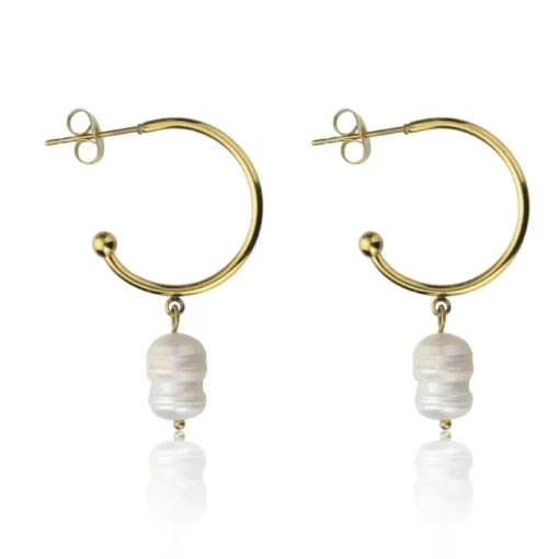 Boucles d'oreilles Emily Westwood EWE23099G - Acier Doré et Blanc