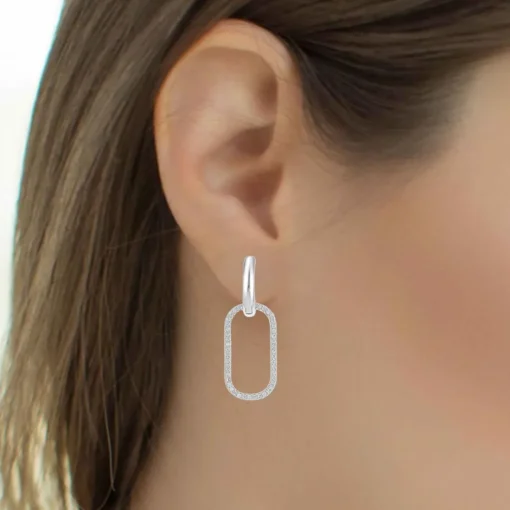 Boucles d'oreilles Femme B2472 en acier argenté