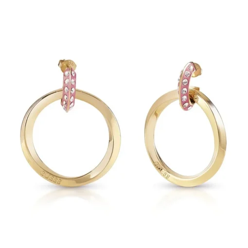 Boucles d’oreilles Femme Guess Bijoux - POP LINKS JUBE01488JWYGPK Acier Doré
