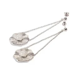 Boucles d'oreilles femme Kosma Paris Flora - Argenté Blanc TS202440-R