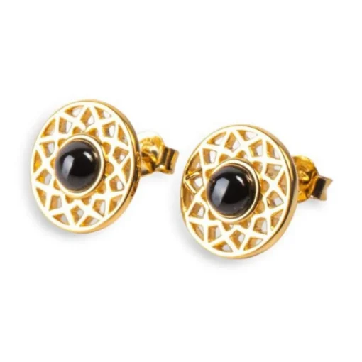 Boucles d'oreilles femme Kosma Paris Dentelle - Doré noir