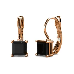 Boucles d’oreilles Femme MYC-Paris Square - DE0007-RG-BK Laiton Doré rose Noir