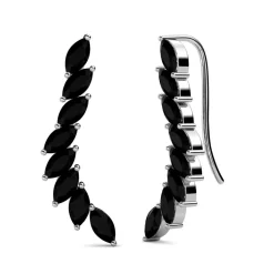 Boucles d’oreilles Femme MYC-Paris - DE0340-S-BK Laiton Argent Noir