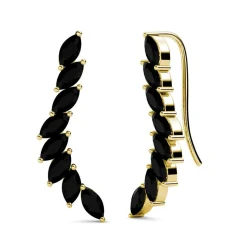 Boucles d’oreilles Femme MYC-Paris - DE0340-G-BK Laiton Doré Noir