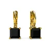 Boucles d’oreilles Femme MYC-Paris Square - DE0007-G-BK Laiton Doré Noir