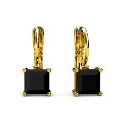 Boucles d’oreilles Femme MYC-Paris Square - DE0007-G-BK Laiton Doré Noir