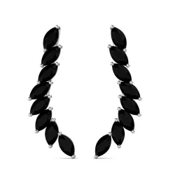 Boucles d’oreilles Femme MYC-Paris - DE0340-S-BK Laiton Argent Noir