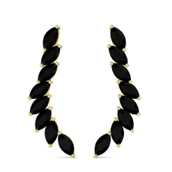 Boucles d’oreilles Femme MYC-Paris - DE0340-G-BK Laiton Doré Noir